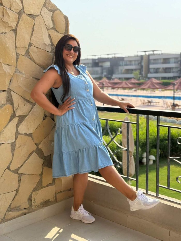 Short Ruffle Sleeve Short Jeans Dress - Image 3