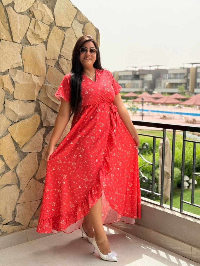Short Sleeve Colorful Long Dress - Image 10