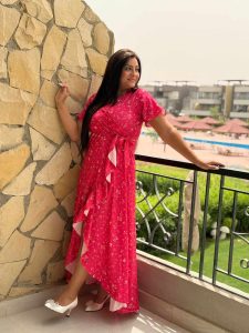 Short Sleeve Colorful Long Dress - Image 7