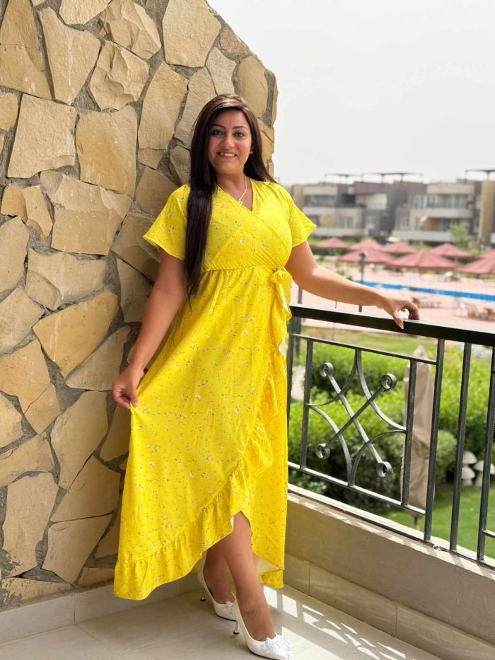 Short Sleeve Colorful Long Dress - Image 15
