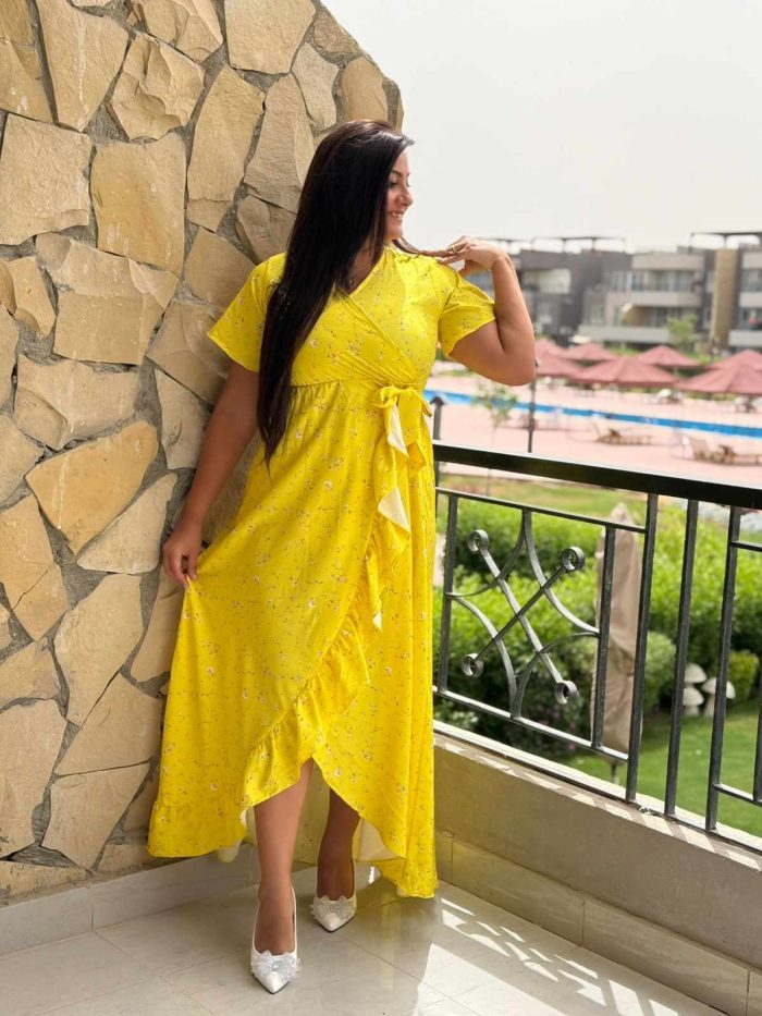 Short Sleeve Colorful Long Dress - Image 16