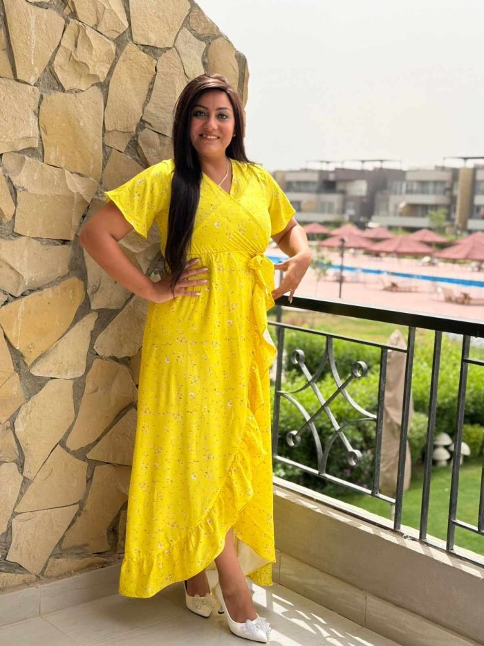Short Sleeve Colorful Long Dress - Image 18