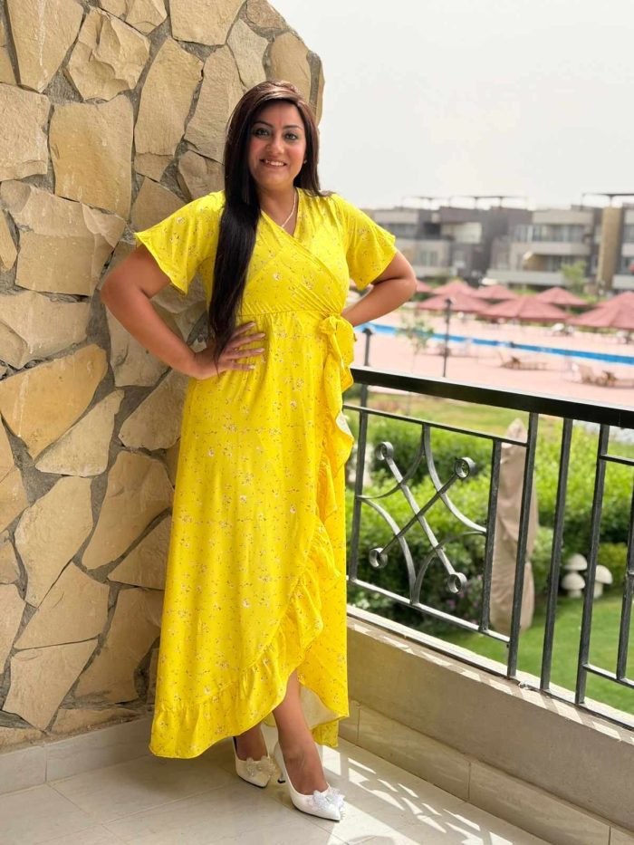 Short Sleeve Colorful Long Dress - Image 17