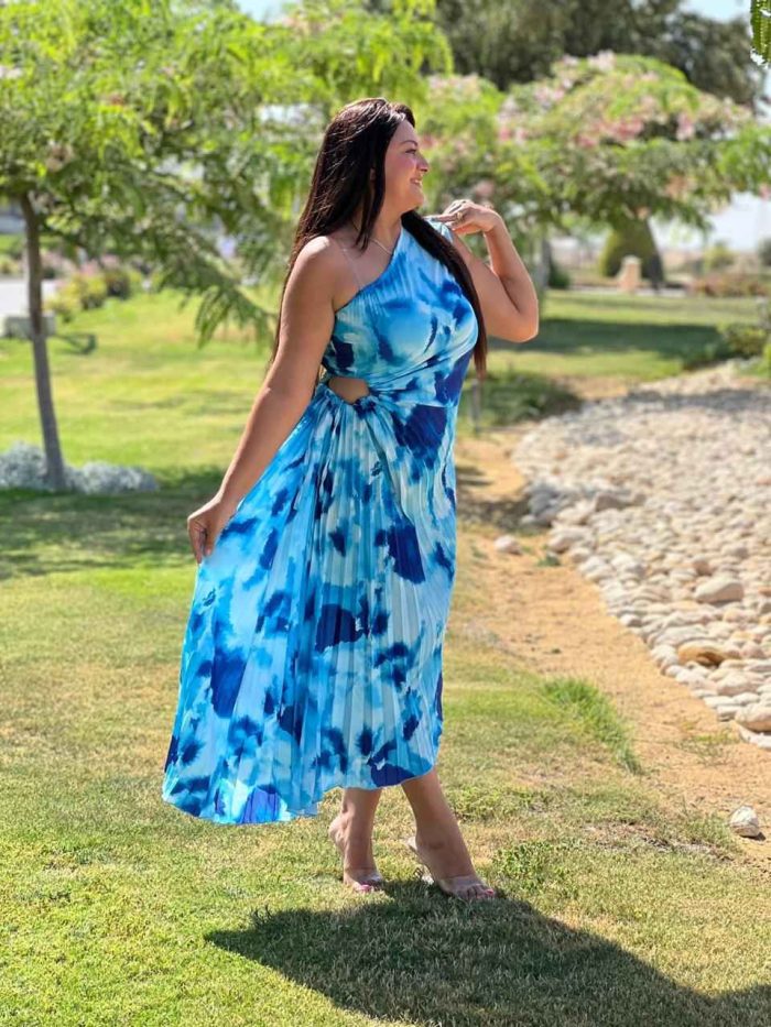 Colorful One Shoulder Long Dress - Image 7