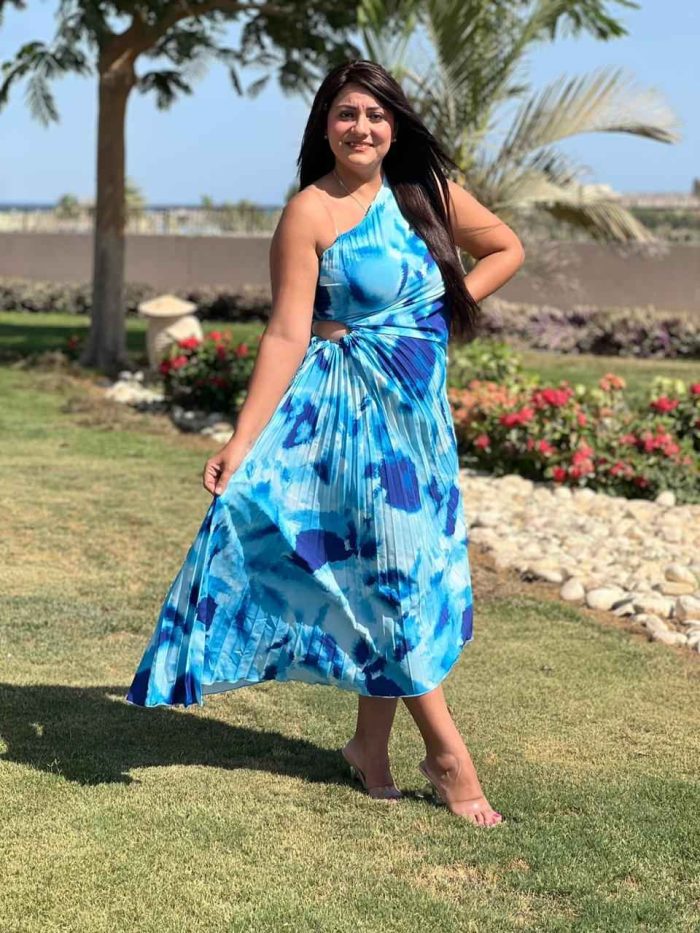 Colorful One Shoulder Long Dress - Image 6