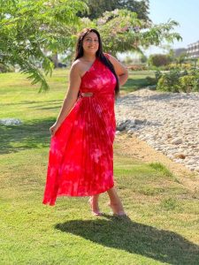 Colorful One Shoulder Long Dress - Image 12