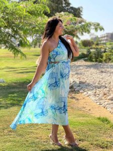 Colorful One Shoulder Long Dress - Image 4