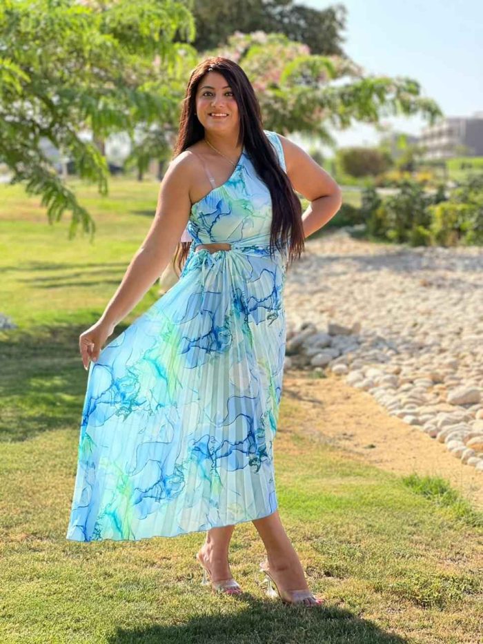Colorful One Shoulder Long Dress - Image 5