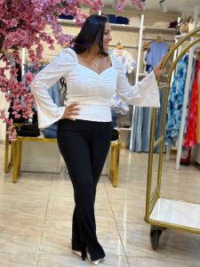 White Long Sleeve Top - Image 4