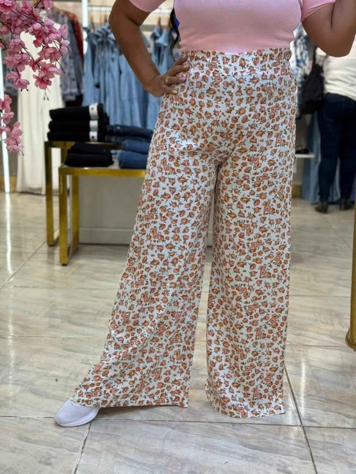 Wide Leg Flowery Pants - Image 1