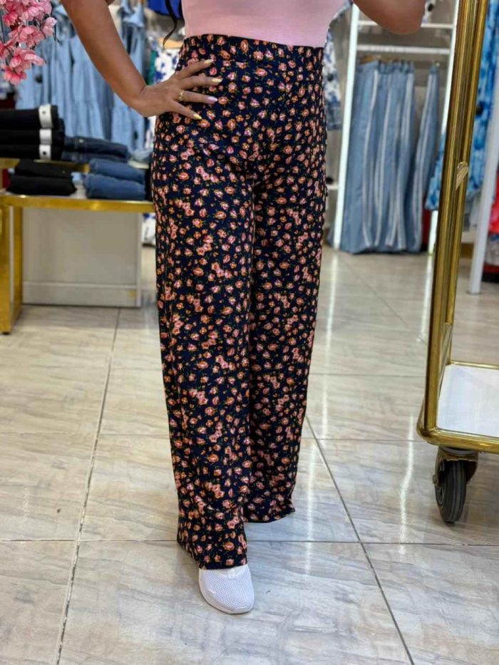 Wide Leg Flowery Pants - Image 1