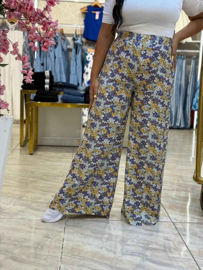 Wide Leg Flowery Pants - Image 1