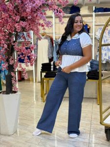 ⁦Set Two Pieces Short Sleeve Top & Wide Leg Pants⁩ - الصورة ⁦4⁩