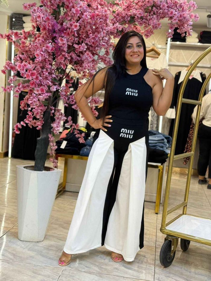 Set Two Pieces Sleeveless Top & Wide Leg Pants - Image 1