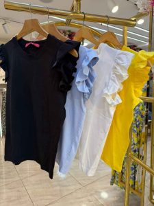 Plain Color Ruffle Sleeve Top - Image 10