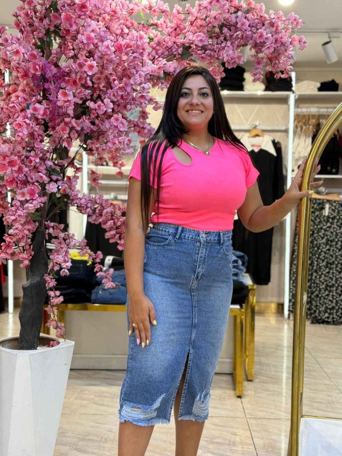 Plain Color Short Sleeve Open Coal Top - Image 1
