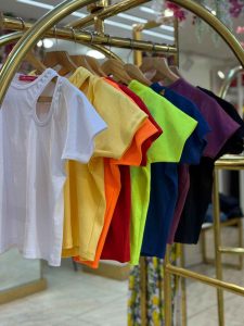 Plain Color Short Sleeve Open Coal Top - Image 4