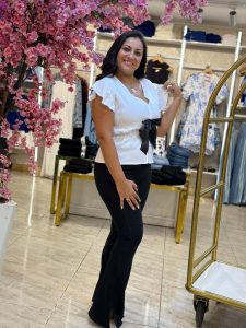 Plain Color Short Sleeve Bows Top - Image 4