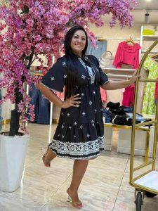 Short Sleeve Plaid Short Dress - Image 2