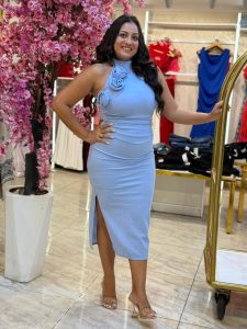 Sleeveless Flowers Plain Color Long Dress - Image 4