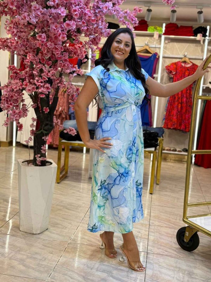 Sleeveless Colorful Long Dress - Image 13