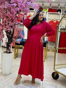 Plain Color Long Sleeve Long Dress - Image 11