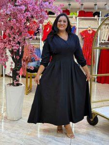 Plain Color Long Sleeve Long Dress - Image 8