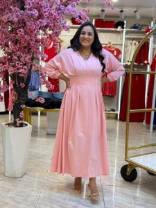 Plain Color Long Sleeve Long Dress - Image 4