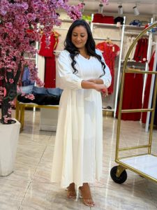 Plain Color Long Sleeve Long Dress - Image 7