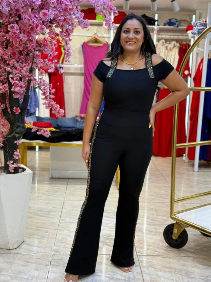 Black Charleston Side Tiger Struss Pants - Image 3