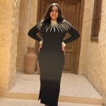 فستان طويل بأكمام طويلة وهاى كوول مع لولى