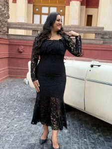 Long Sleeve Floral Lace Long Dress - Image 8