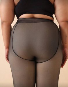 Big Size Black Lined Tights - Image 3