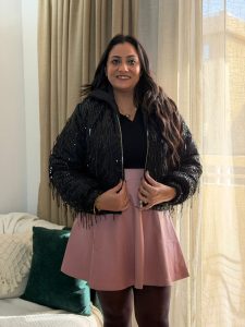 ⁦Long Sleeve Black Drop Pearls Jacket⁩ - الصورة ⁦3⁩