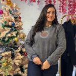 Long Sleeve Front Pearls Army Sweatshirt