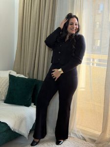 Plain Color Set Two Pieces Front Button Top & Wide Leg Pants - Image 5