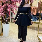 Black Off-shoulder Guipure Long Dress