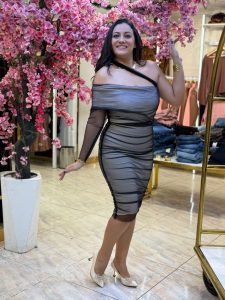 Plain Color One Shoulder Tulle Dress - Image 2