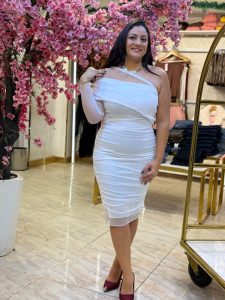 Plain Color One Shoulder Tulle Dress - Image 12