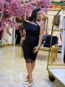 Plain Color One Shoulder Tulle Dress - Image 5