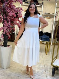 Sleeveless Plain Color Side Brooch Long Dress - Image 14