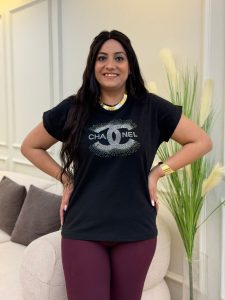 Black Oversized CHANNEL T-shirt