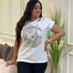 Short Sleeve Girl Design Oversized T-shirt