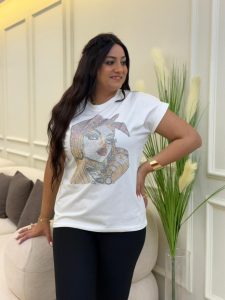 Short Sleeve Girl Design Oversized T-shirt