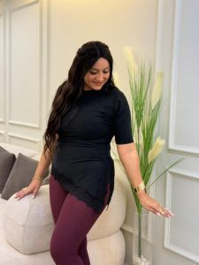 ⁦Short Sleeve Plain Color Top⁩ - الصورة ⁦7⁩