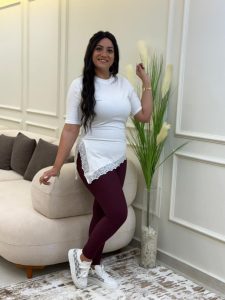 ⁦Short Sleeve Plain Color Top⁩ - الصورة ⁦5⁩