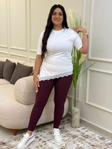 ⁦Short Sleeve Plain Color Top⁩ - الصورة ⁦3⁩