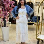 Sleeveless Guipure Front Accessories Long Dress