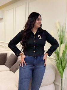 Long Sleeve Plain Color Short Chemise - Image 7