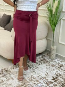 Long Skirt with a Belt and a Ring at the Waist - Image 3